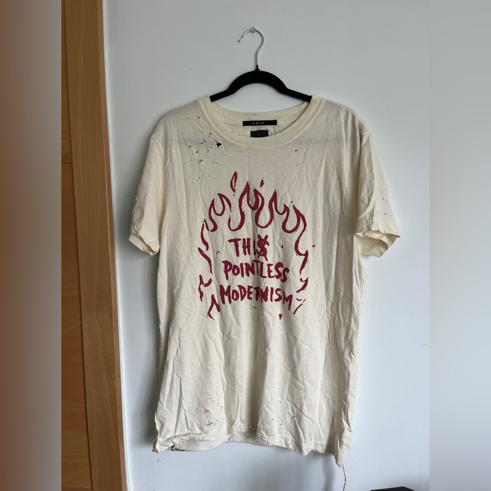 *SOLD* Ksubi “This Pointless Modernism” T-Shirt in Color “Bone”